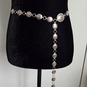 Silver Toned Chain Concho Belt